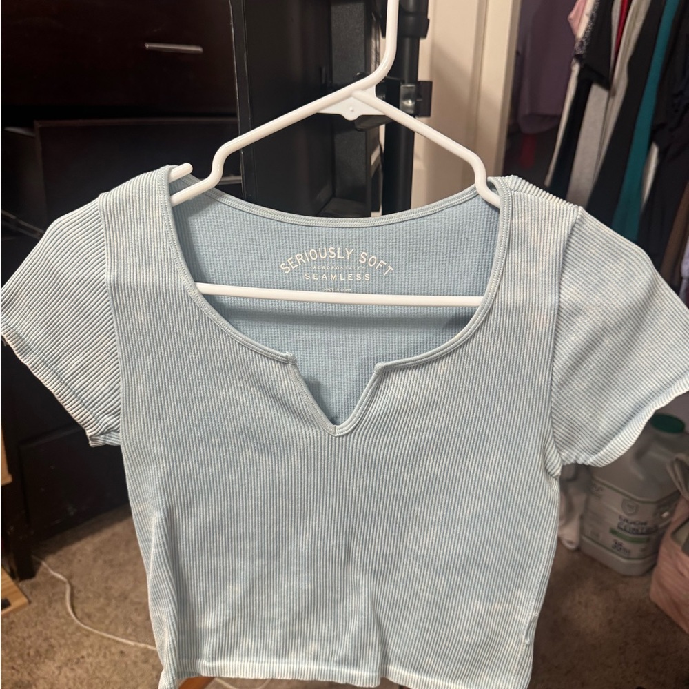 Aeropostale Seriously Soft Light Blue Short Sleeve Top